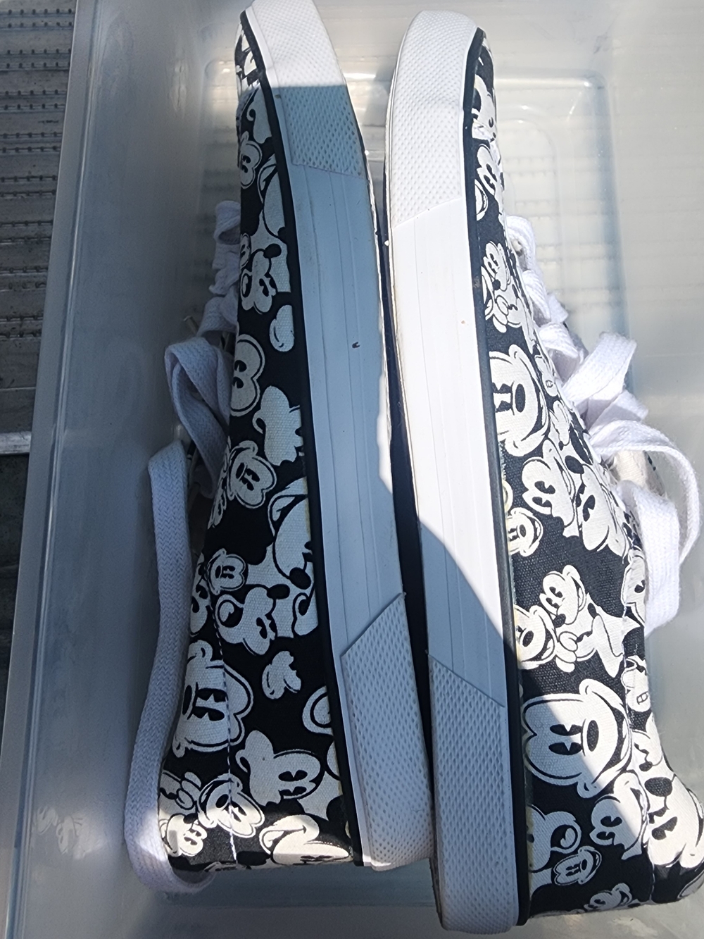 Disney Black and White Mickey Mouse Canvas Sneakers